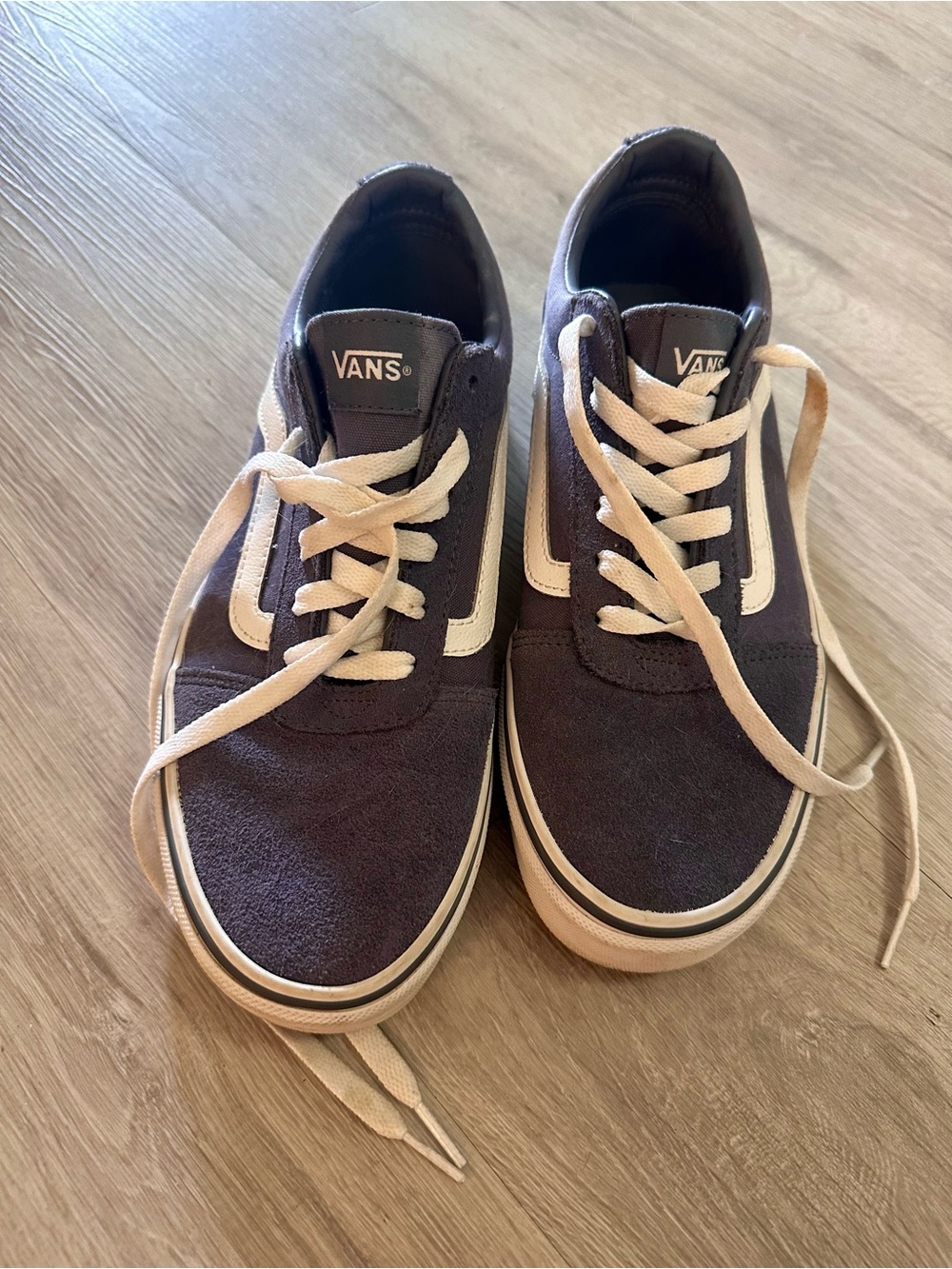Vans Old Skool Suede Lace-Up Sneakers - Navy/White